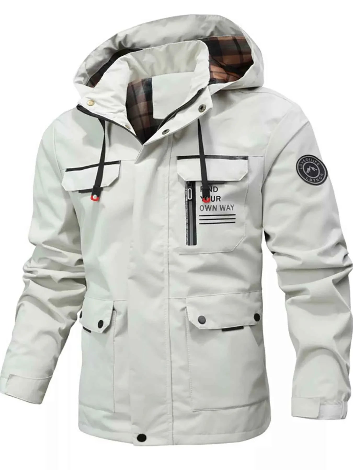Men's Plus Size Hooded Windproof Coat