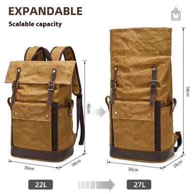 Premium Horse Leather Multifunctional Hiking Backpack