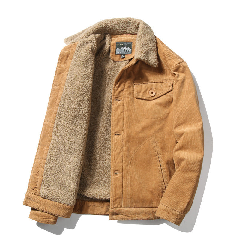 Manteau en coton chaud à col montant décontracté
