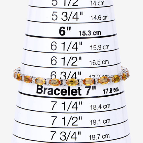 Pulsera de Zafiro Naranja y Diamante de 12.33 Quilates