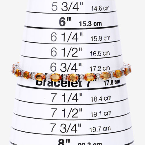 Bracelet en or blanc 14K avec saphir orange de 16,73 carats et diamants