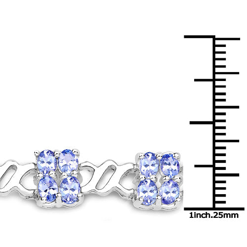 Bracelet en argent sterling .925 avec tanzanite véritable de 8,16 carats