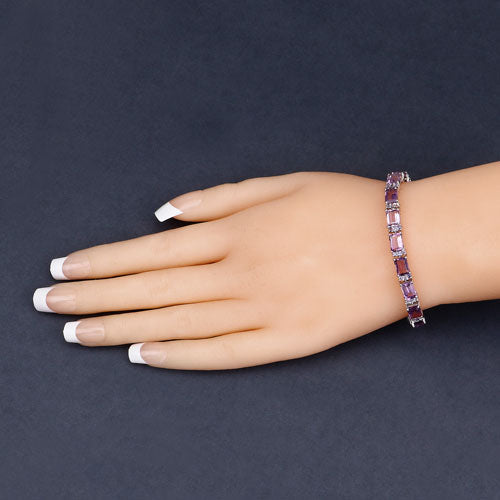 Bracelet en améthyste et grenat rhodolite de 21,84 carats