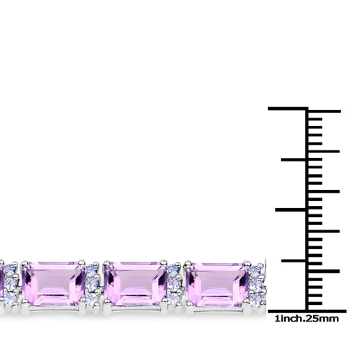 Bracelet en argent sterling avec améthyste et tanzanite de 19,19 carats