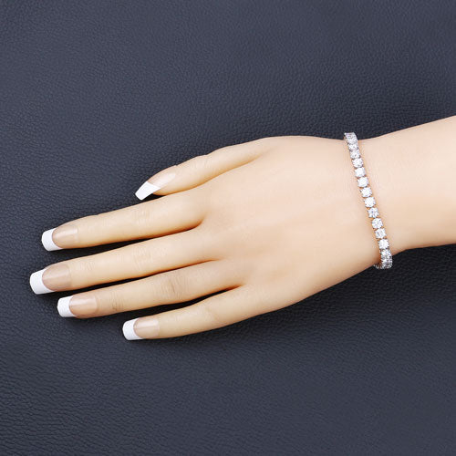 10.00 Carat Lab Grown Diamond Tennis Bracelet in 14K White Gold