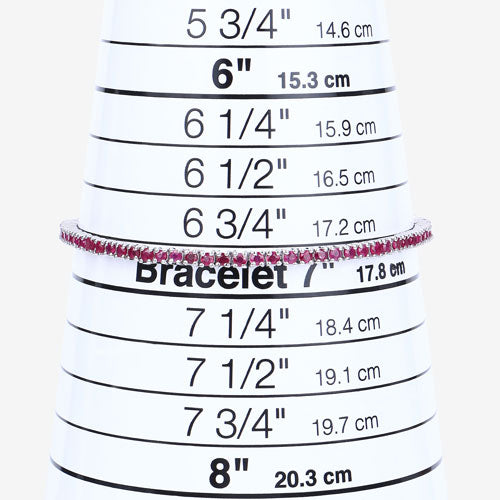 Pulsera de Rubí Genuino de 3.35 Quilates en Plata Esterlina .925
