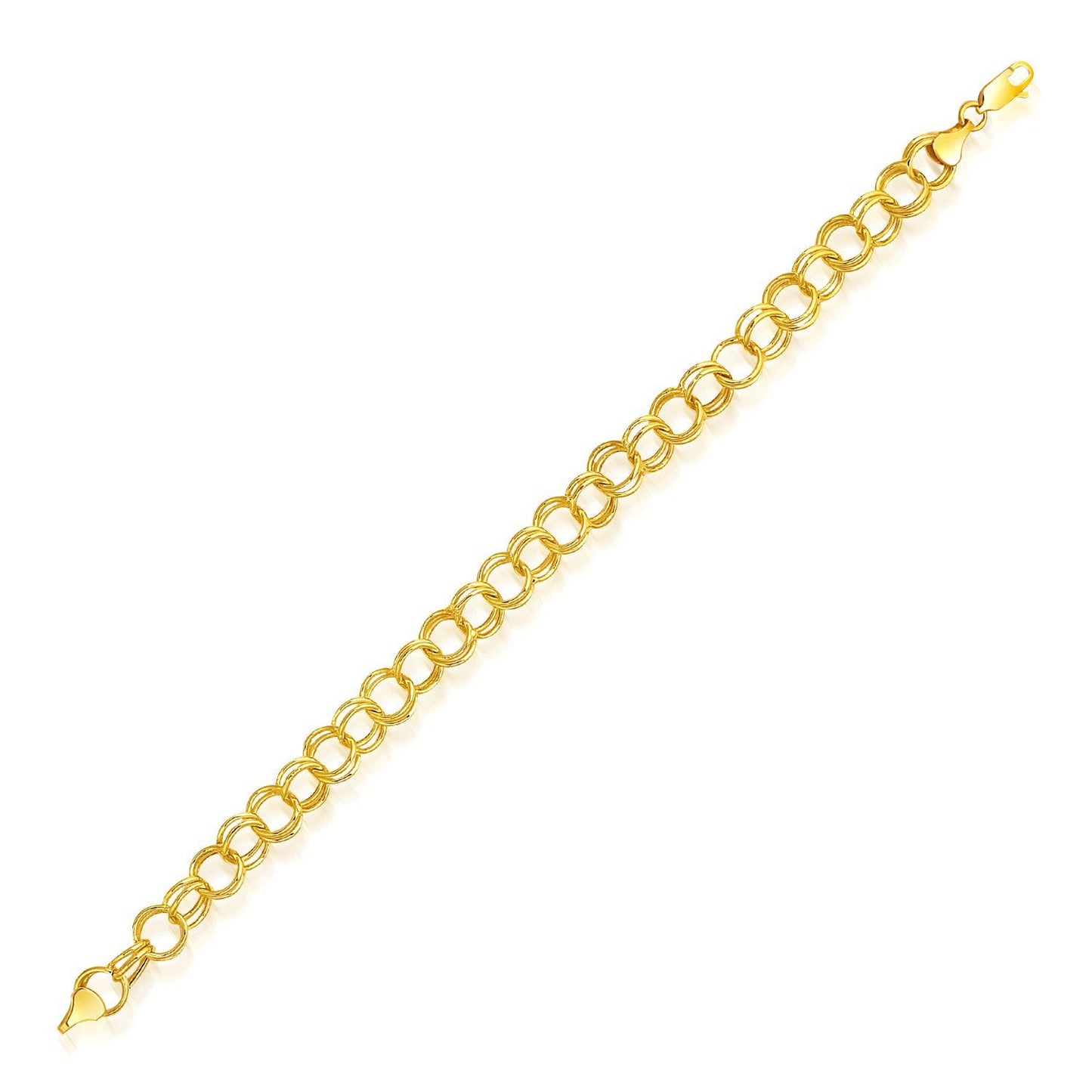 Pulsera de encanto ligera de oro amarillo de 14k - 8.0 mm