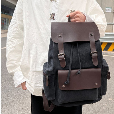 Retro Wear-Resistant Large-Capacity Backpack