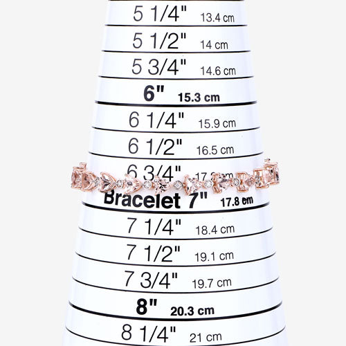 Bracelet en or rose 14K avec morganite véritable de 7,56 carats et diamants blancs