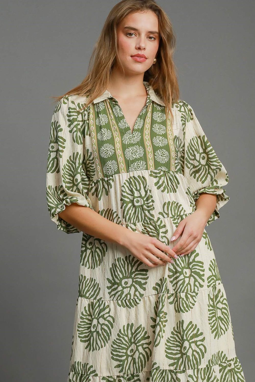 Matcha Green Plus Size Midi Dress - Boho Chic Style