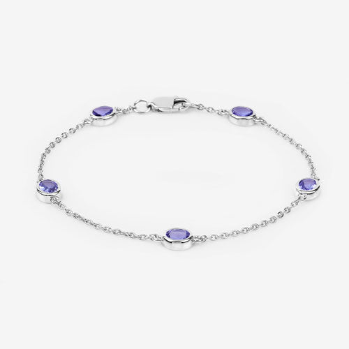 Pulsera de Plata Esterlina con Tanzanita Natural de 1.65 Quilates