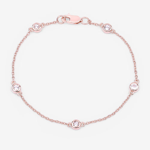 0.45 Carat Genuine Morganite Sterling Silver Bracelet