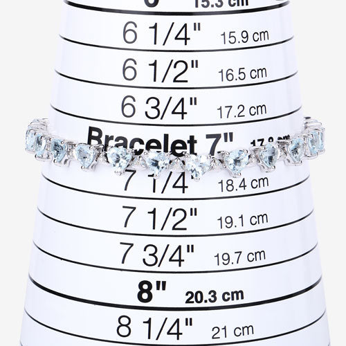 Pulsera de plata esterlina con aguamarina y diamantes de 7.71 quilates