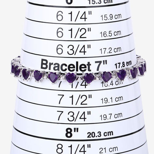 10.01 Carat Genuine Amethyst and White Diamond Bracelet