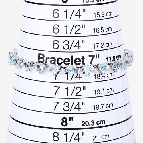 Bracelet en argent sterling avec topaze bleue de 11,62 carats et diamants