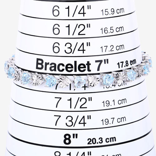 Pulsera de Plata Esterlina con Topacio Azul y Diamantes Elegante