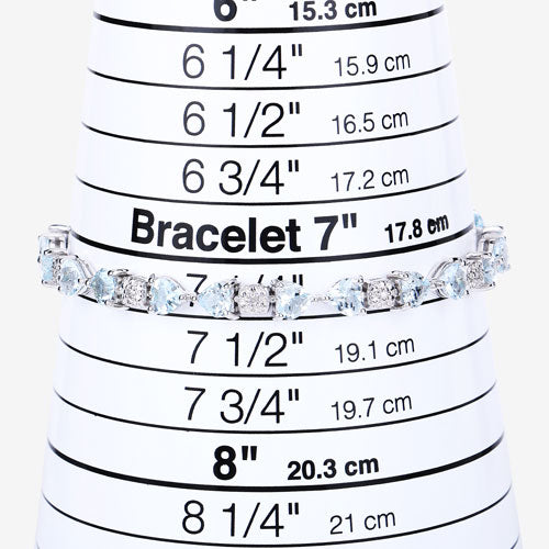 Pulsera de Plata Esterlina con Acuamarina y Diamantes de 7.36 Quilates