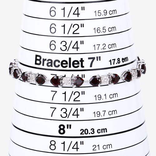 Bracelet en grenat véritable et diamants blancs de 11,10 carats