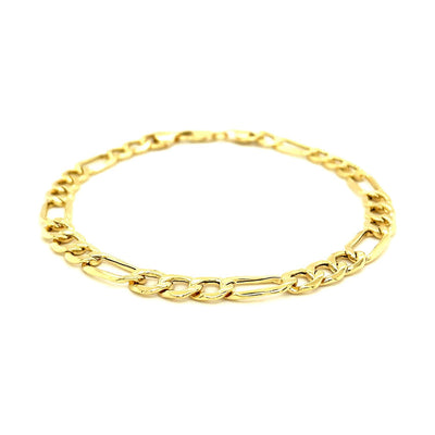 Bracelet Figaro Lite en Or Jaune 14k - 6,5 mm