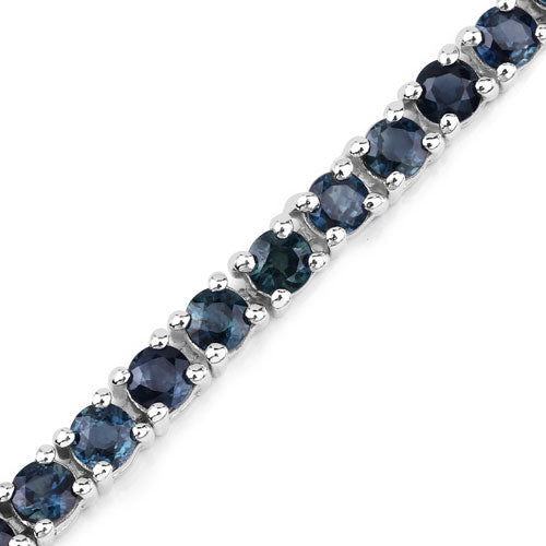 Bracelet en argent sterling avec saphir bleu véritable de 12,04 carats