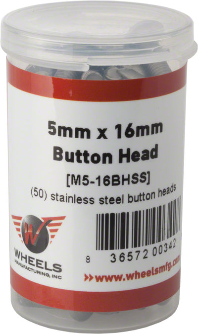 Wheels Manufacturing M5 x 16mm Button Head Cap Screw - Stainless Steel (50 Pack)