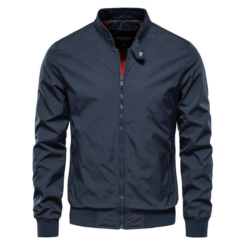 Chaqueta Bomber Casual con Cremallera para Hombre con Bolsillos
