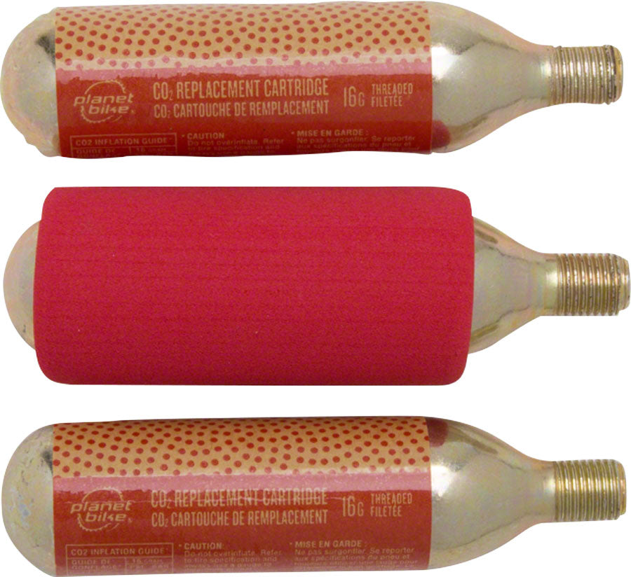 Cartuchos de CO2 roscados de 16 g de Planet Bike - Paquete de 3