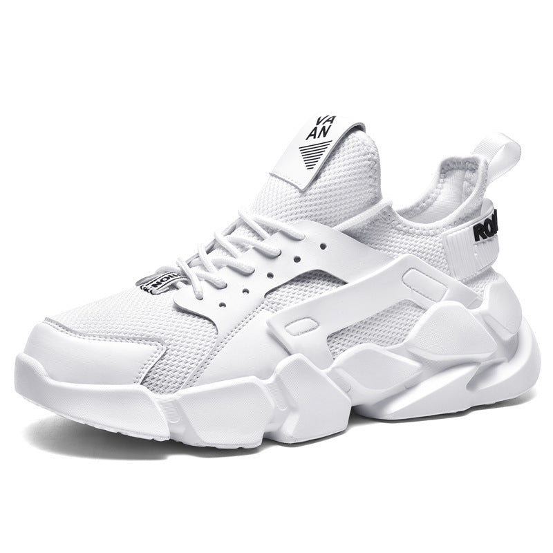 Zapatos de running atléticos transpirables para hombre - Blanco