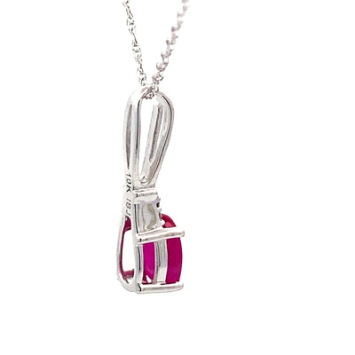 .02ct Ruby Diamond Pendant in 10KT White Gold