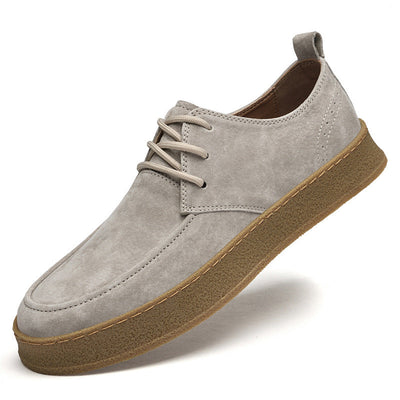 Casual Smart Flat Shoes for Men - Matte Leather Lace-up