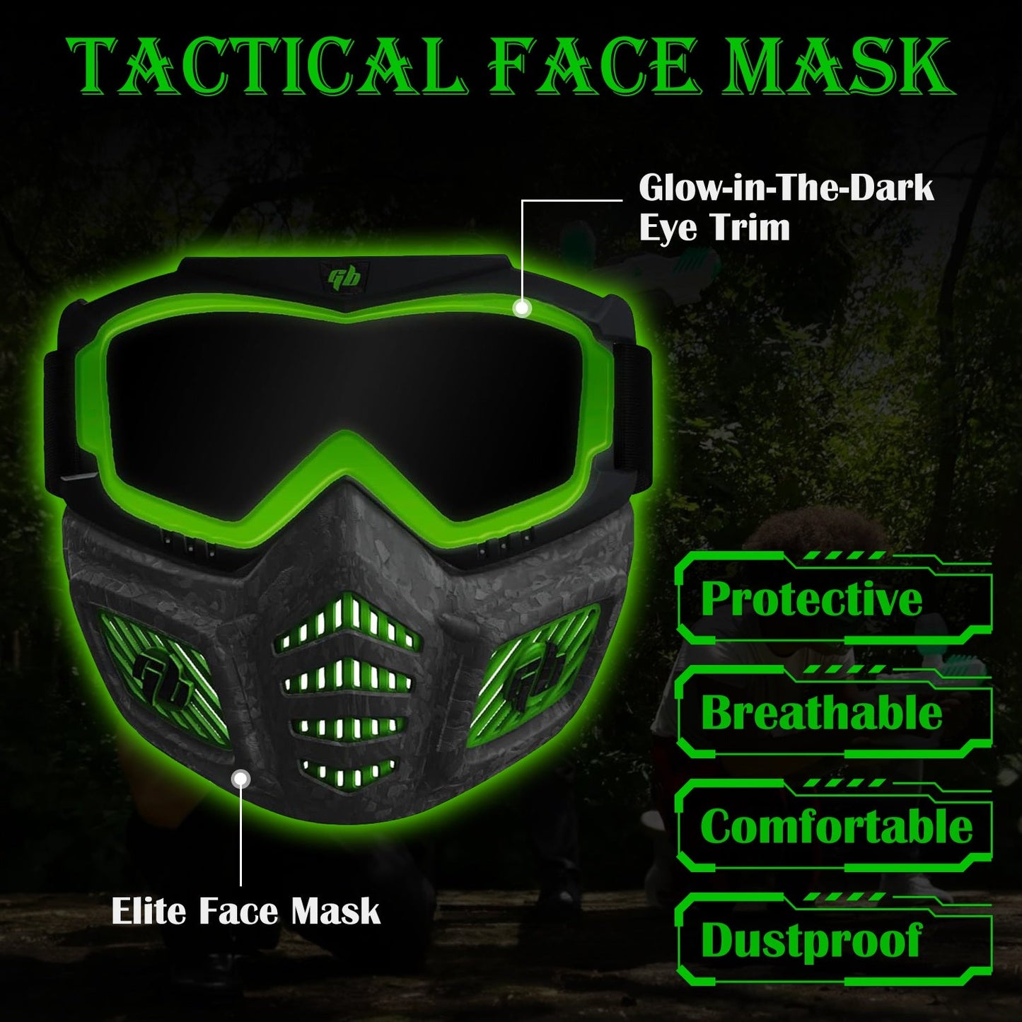 Máscara Facial Gel Blaster Elite con Gafas Desmontables