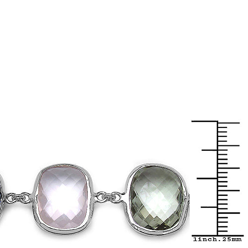 Bracelet en argent sterling .925 multi-stones de 76,43 carats
