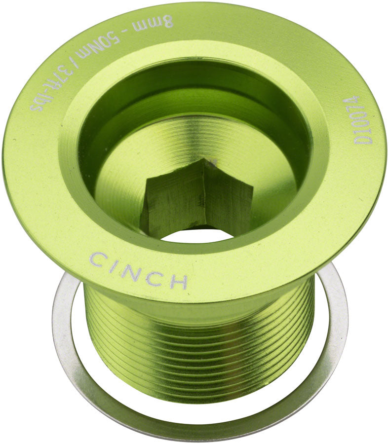 Boulon de manivelle RaceFace CINCH avec rondelle - NDS M18 Vert Brillant