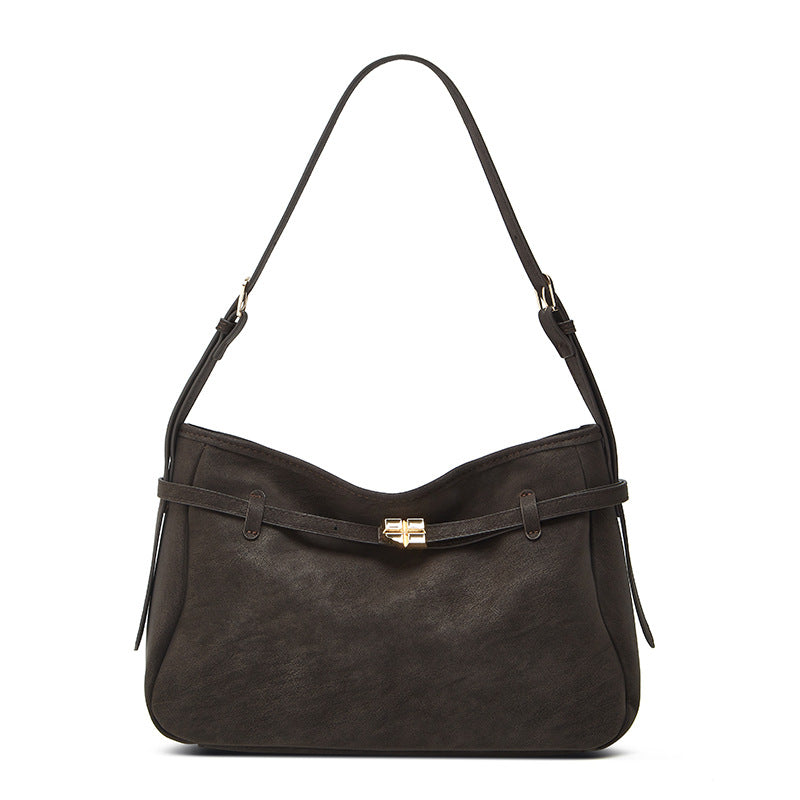 Bolso Tote Retro con Hebilla - Bolsa de Hombro de Gran Capacidad