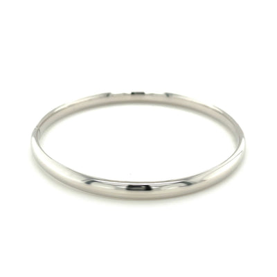 Brazalete Clásico de Oro Blanco de 14k