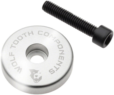 Wolf Tooth Ultralight Stem Cap Integrated 5mm Spacer - Raw Silver