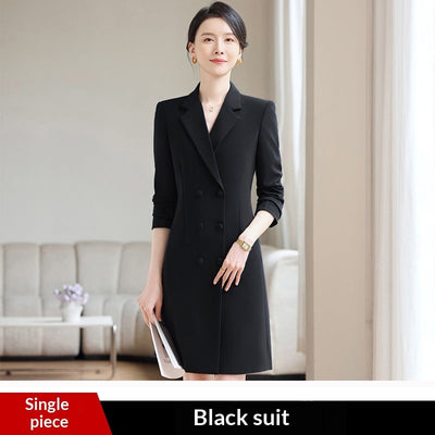 Robe de costume élégante à manches longues et longueur midi extensible