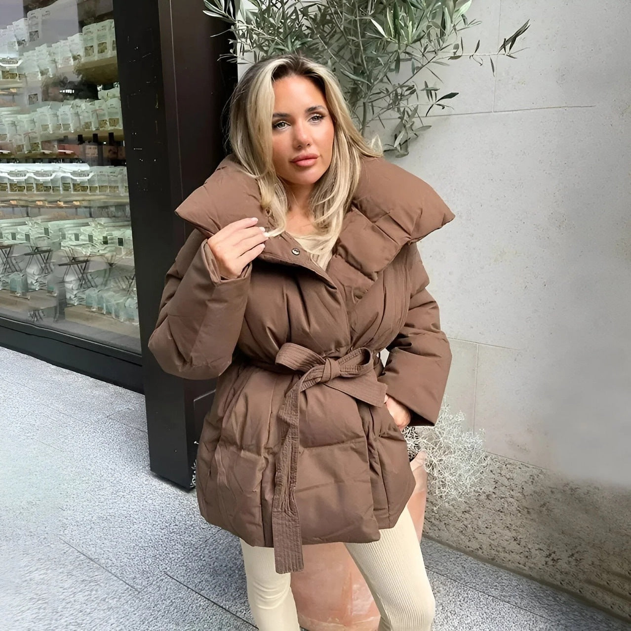 Loose Lace-up Women's Fashion Coat