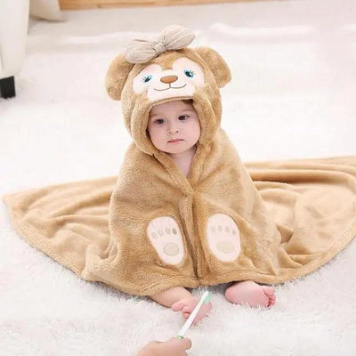 Cute Princess Pink Hooded Bath Towels for Babies
