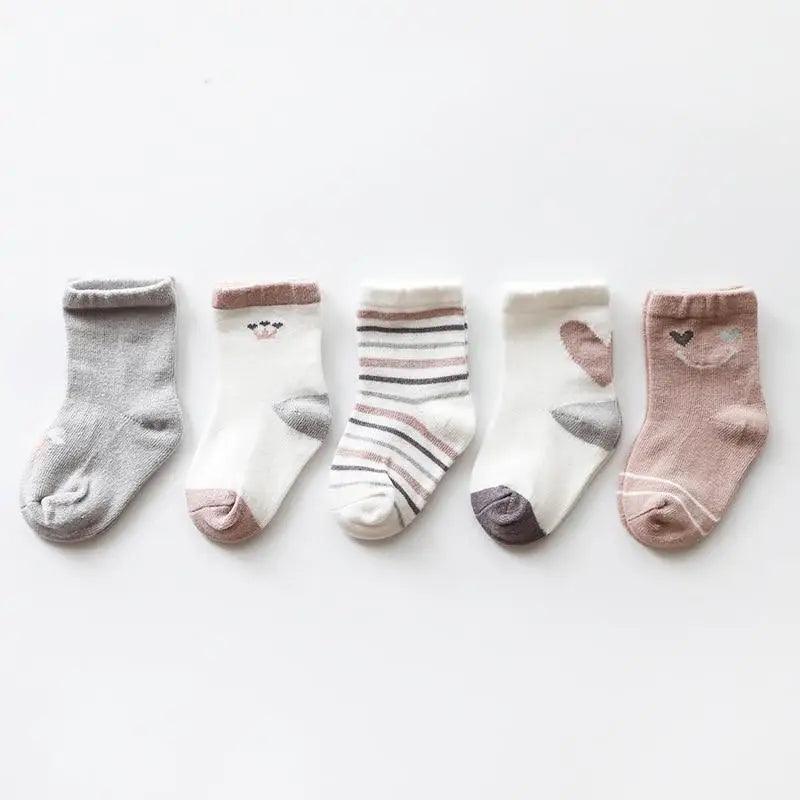 Adorable Cotton Cartoon Socks for Baby Girls - Soft & Stylish for Every Season - Korvel