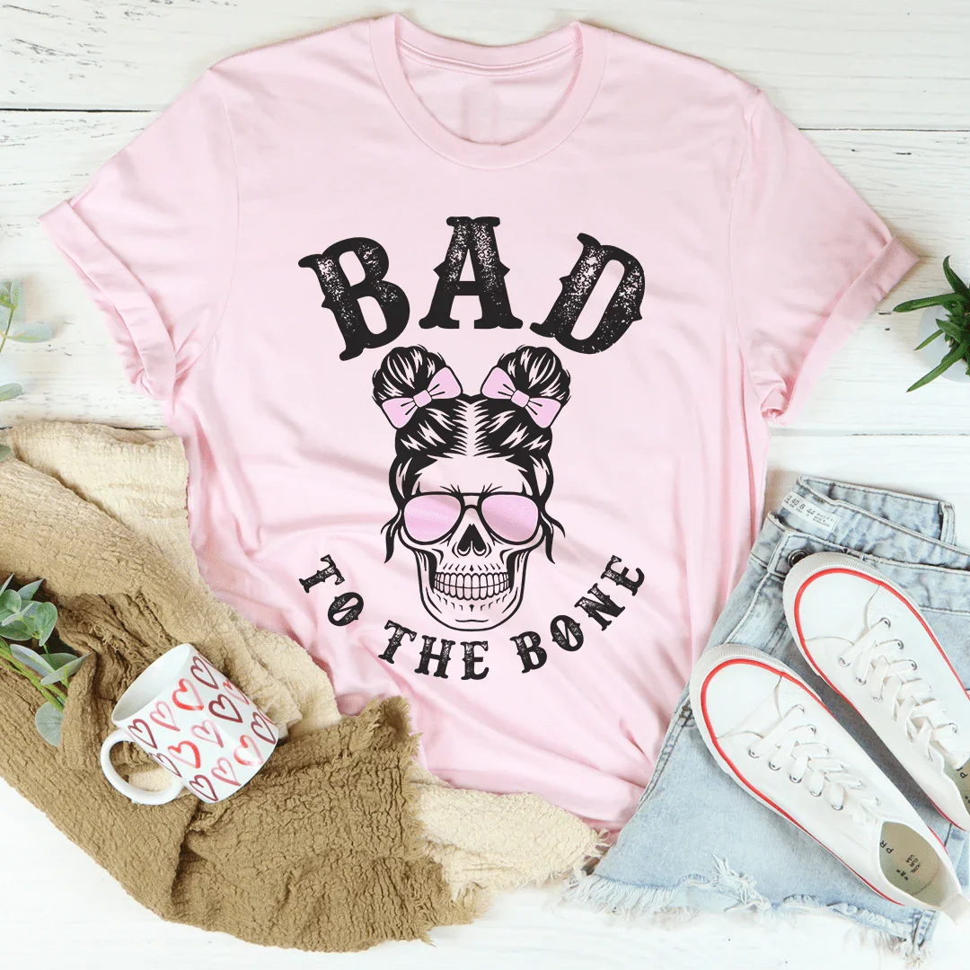 Camiseta de calavera linda "Mala hasta los huesos"