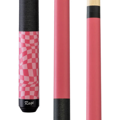 Rage Dark Fuchsia Checker Flag Pool Cue with Premium Black Wrap - Korvel
