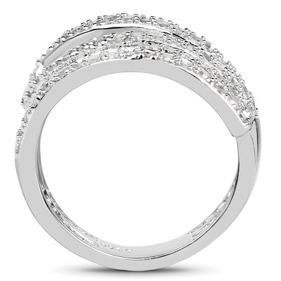 Bague de fiançailles en argent sterling avec diamant blanc véritable de 0,83 carat
