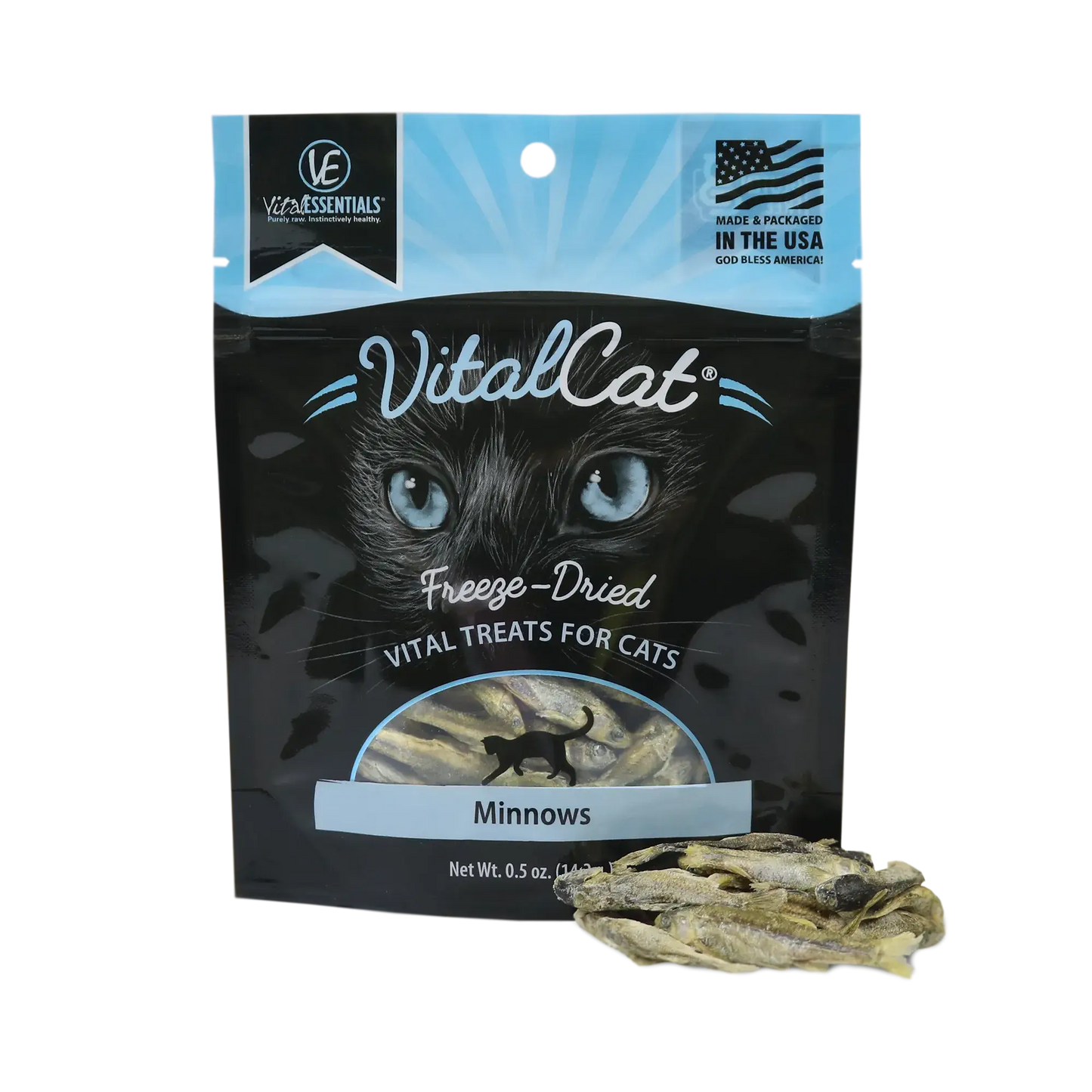 Vital Essentials Freeze-Dried Minnows Cat Treats - 0.5 oz