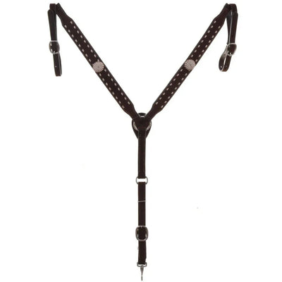 Elegant Cream Buckstitch Horse Breast Collar - Korvel