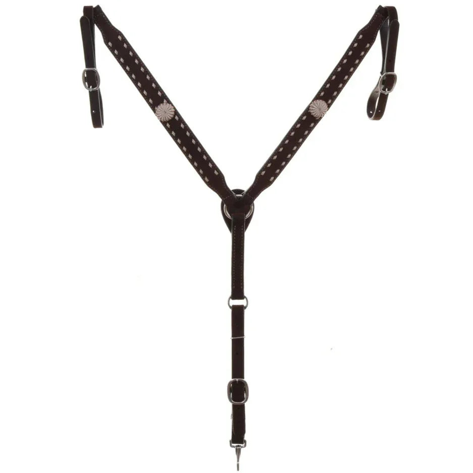 Elegant Cream Buckstitch Horse Breast Collar - Korvel