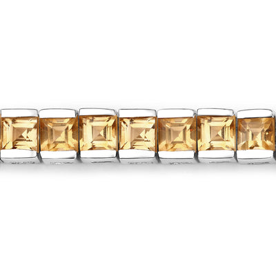 8.25 Carat Genuine Citrine Sterling Silver Bracelet