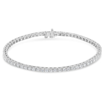 Pulsera de Tenis de Diamantes IGI Certificada de 4.0 Cttw en Oro Blanco de 14K