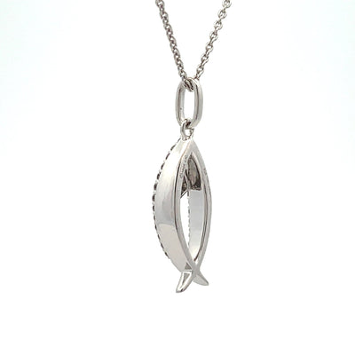 .17ct Cross Religious Pendant in Sterling Silver & 10KT Gold