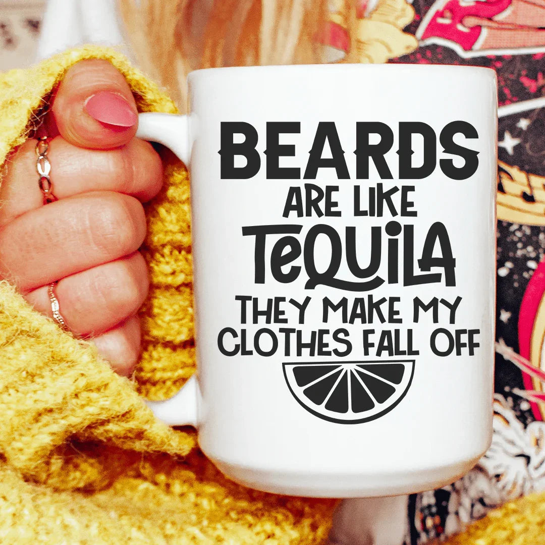 Las Barbas Son Como Tequila Taza de Cerámica - 15 oz